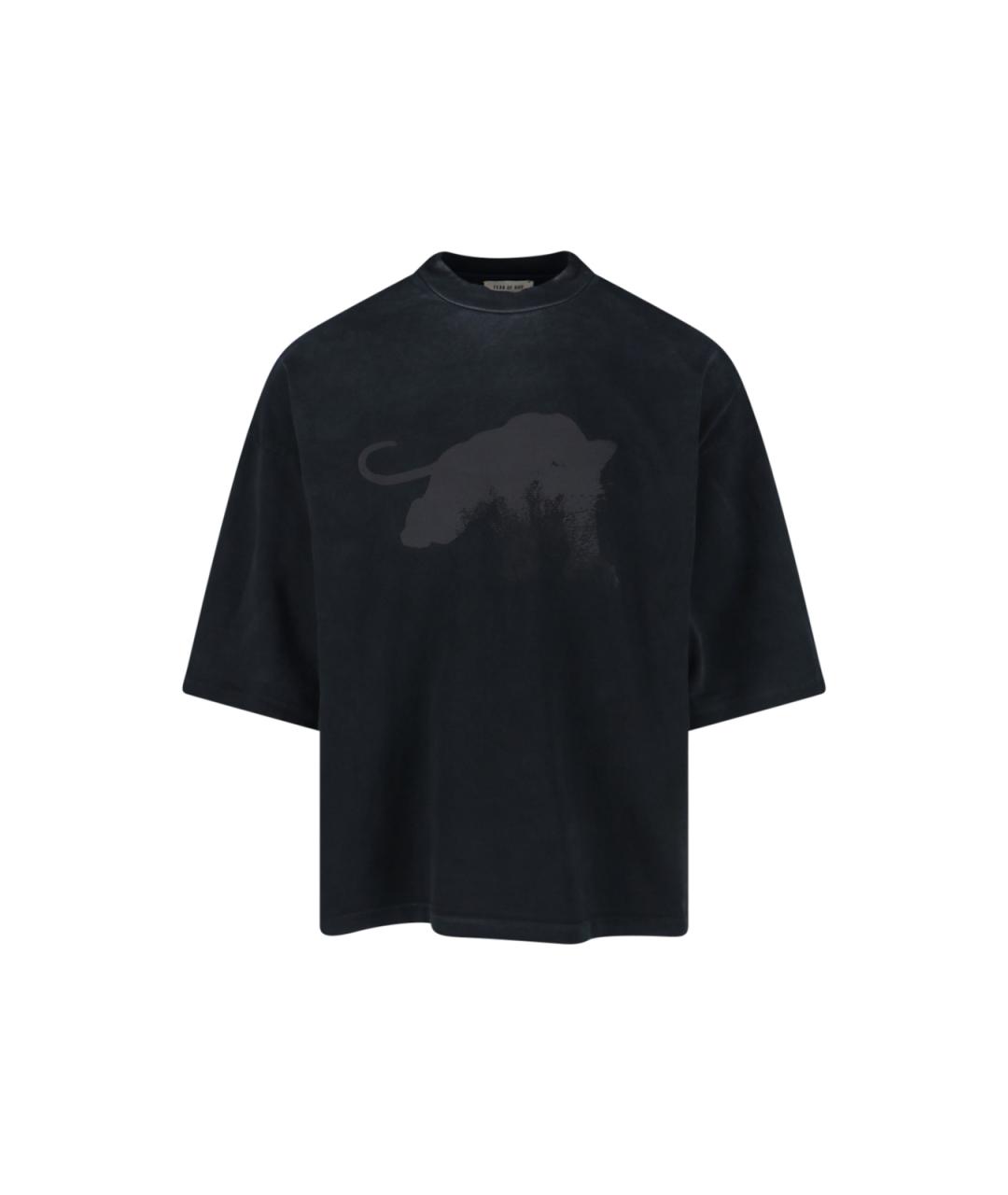 FEAR OF GOD Черная хлопковая футболка, фото 1