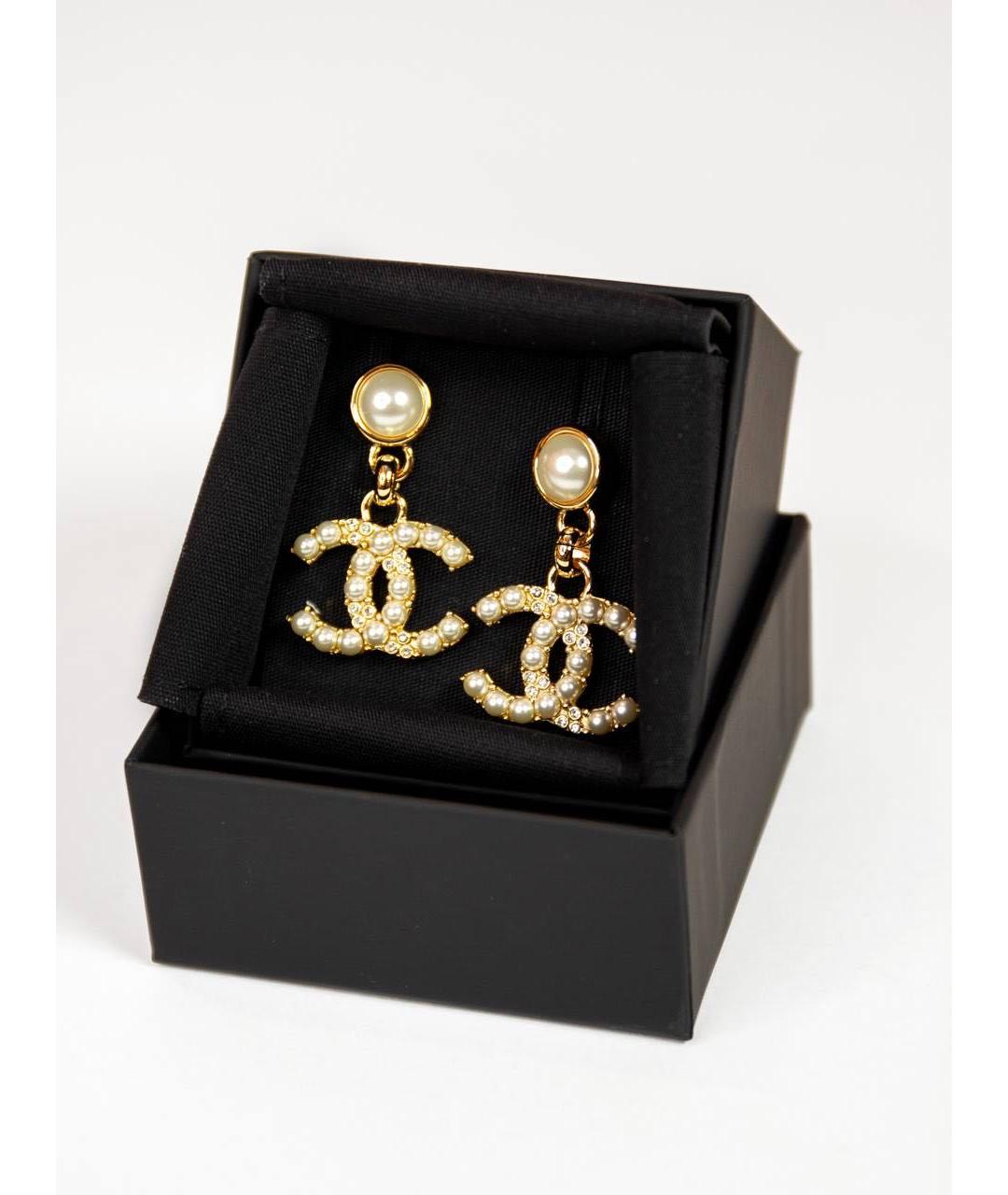 CHANEL Золотые металлические серьги, фото 2