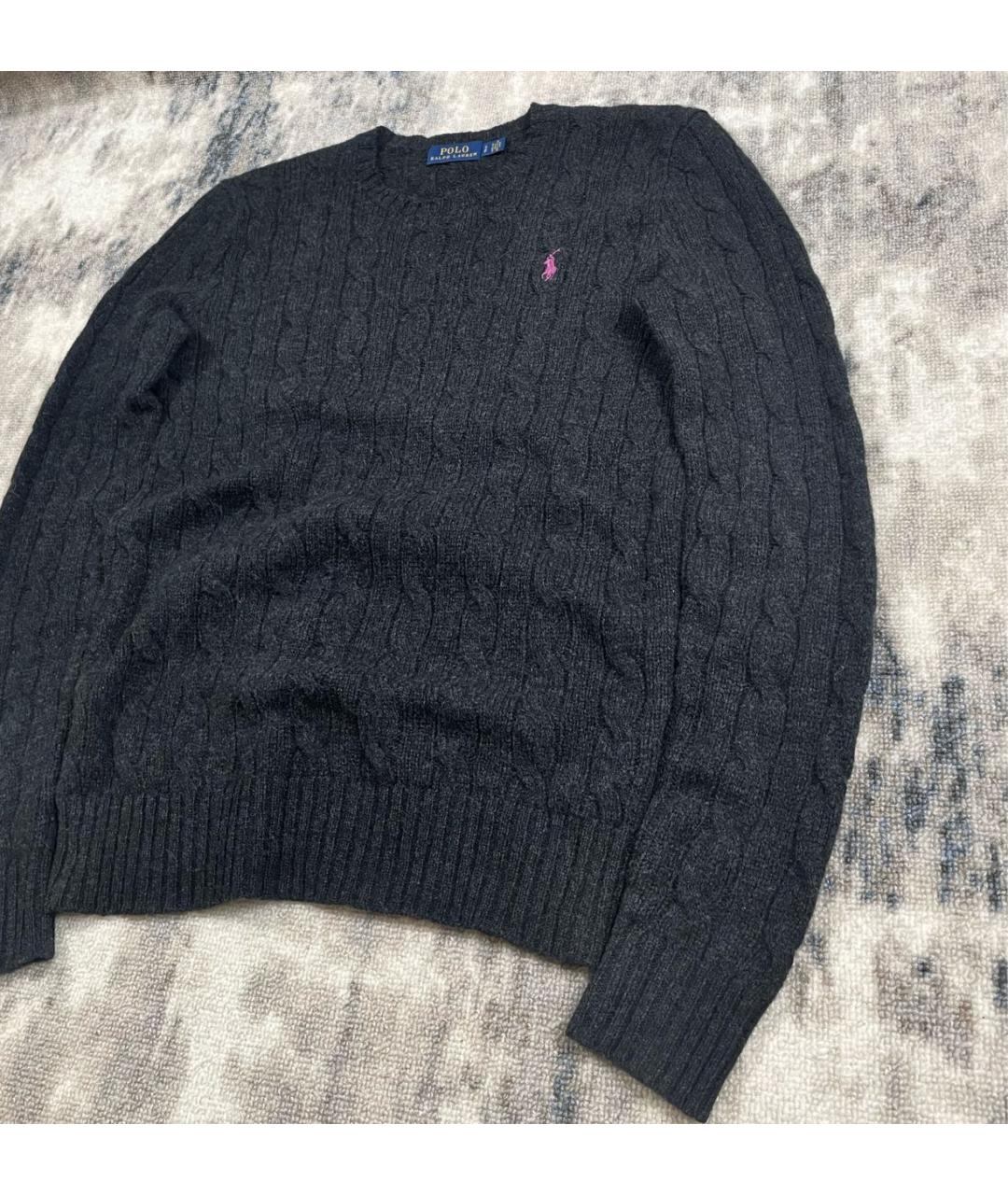 POLO RALPH LAUREN Антрацитовый шерстяной джемпер / свитер, фото 3