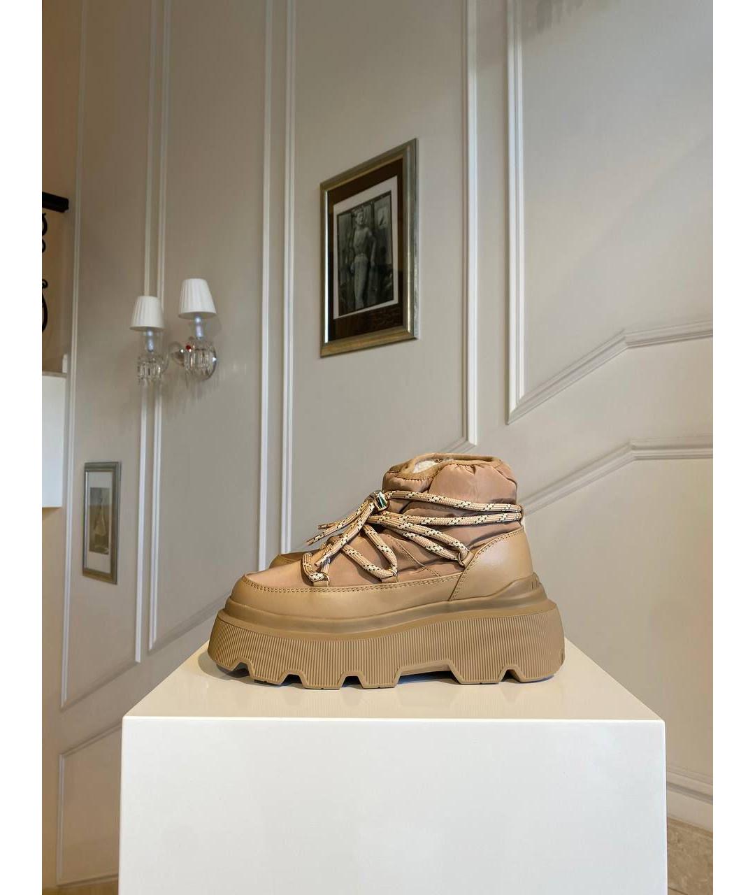 INUIKII Коричневые текстильные ботинки, фото 3