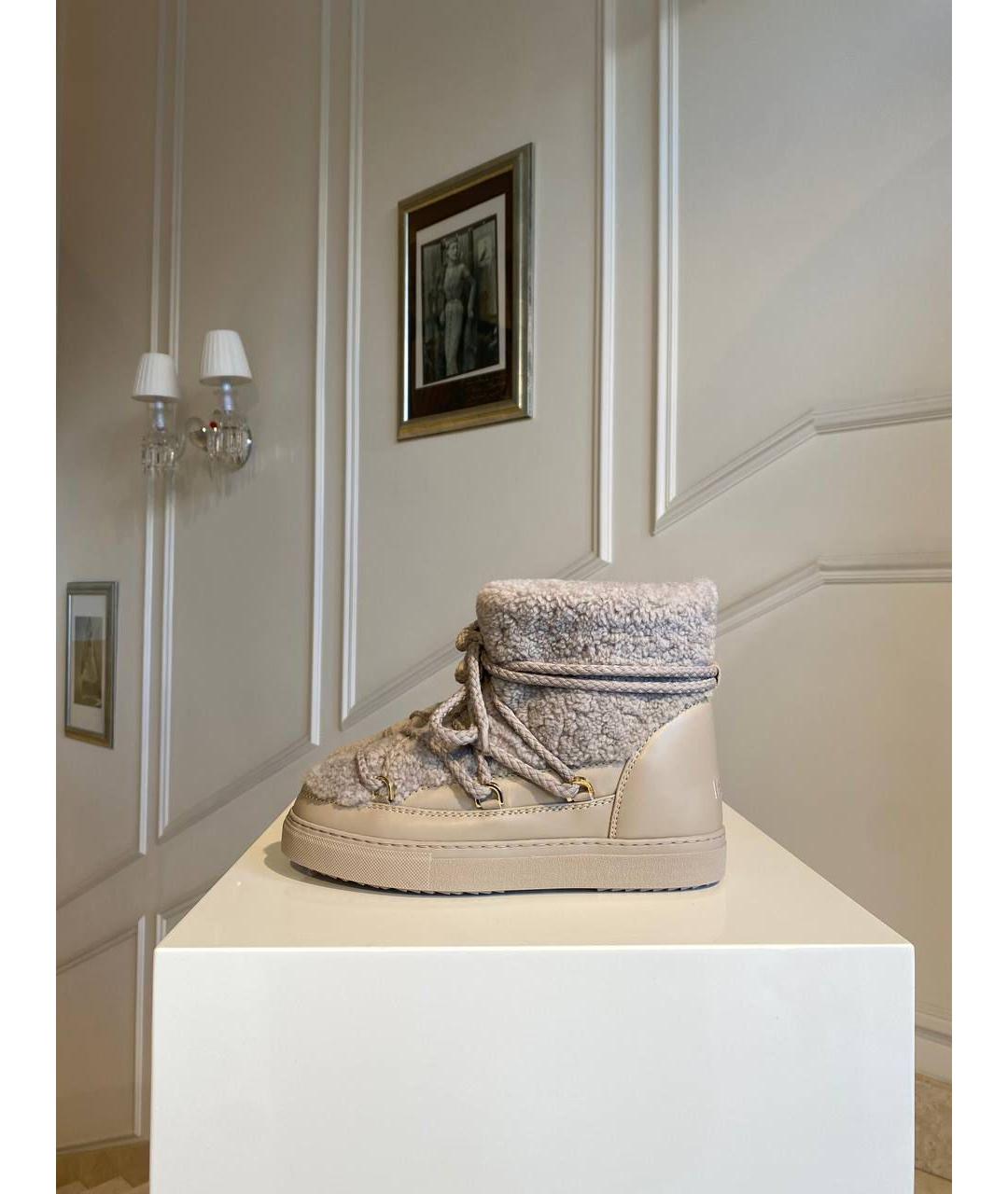 INUIKII Бежевые кожаные ботинки, фото 3