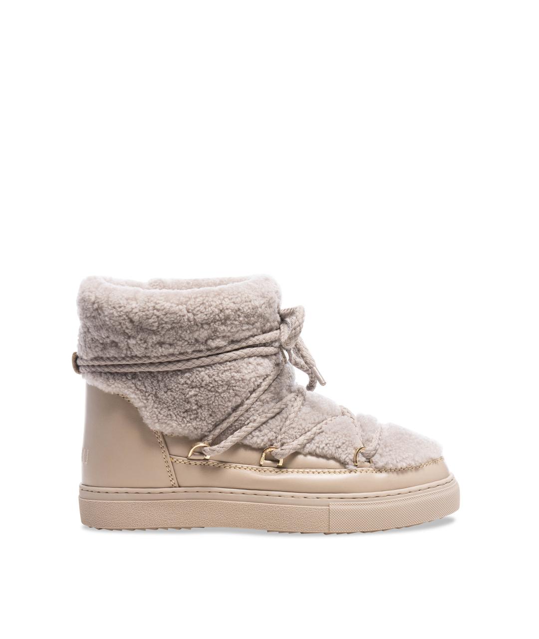 INUIKII Бежевые кожаные ботинки, фото 1