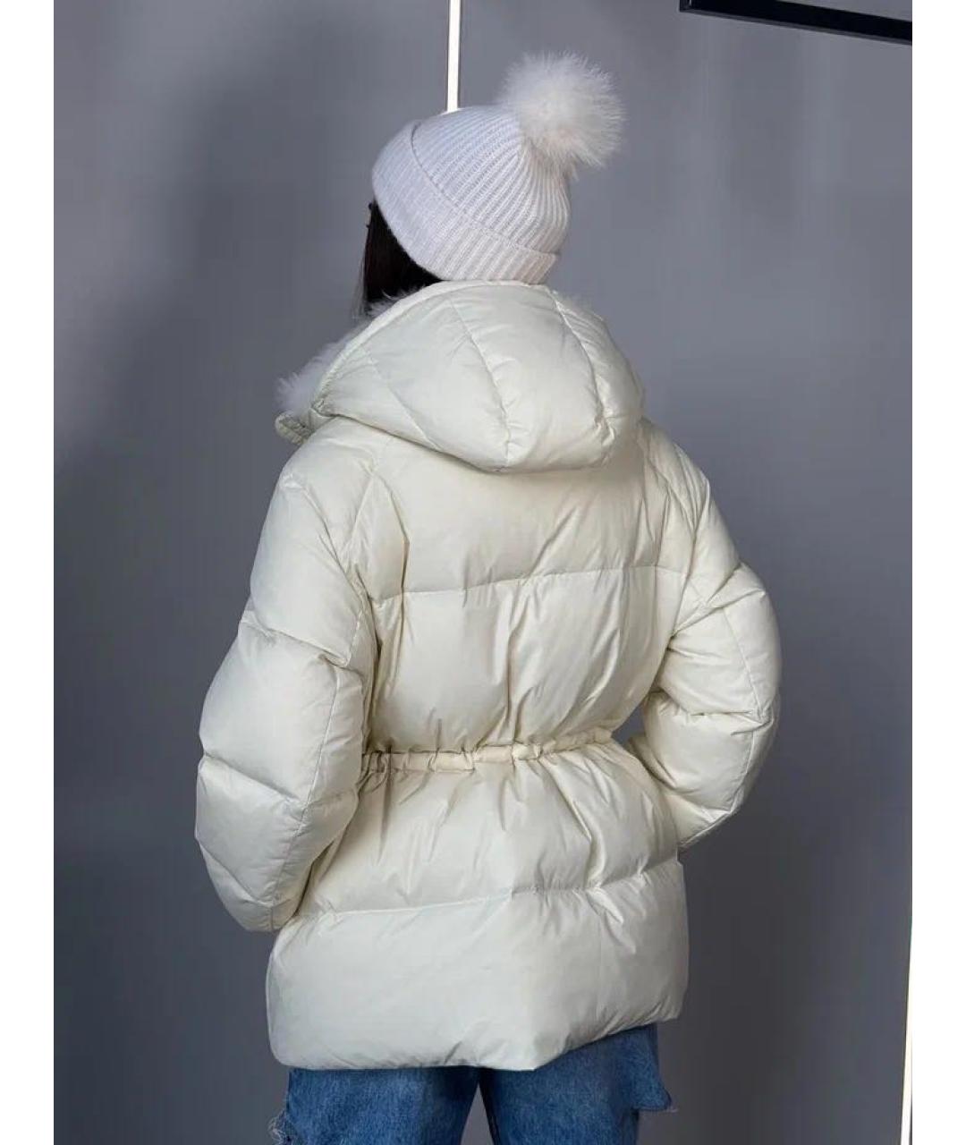 YVES SALOMON Бежевый полиамидовый пуховик, фото 3