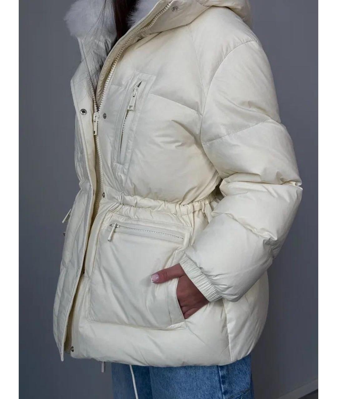 YVES SALOMON Бежевый полиамидовый пуховик, фото 4