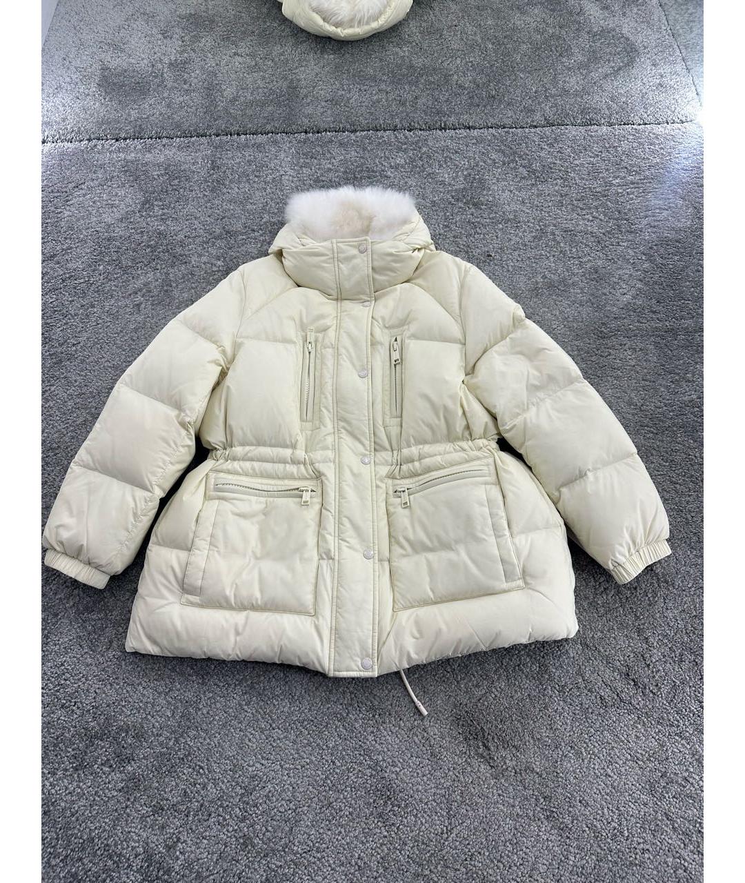 YVES SALOMON Бежевый полиамидовый пуховик, фото 5