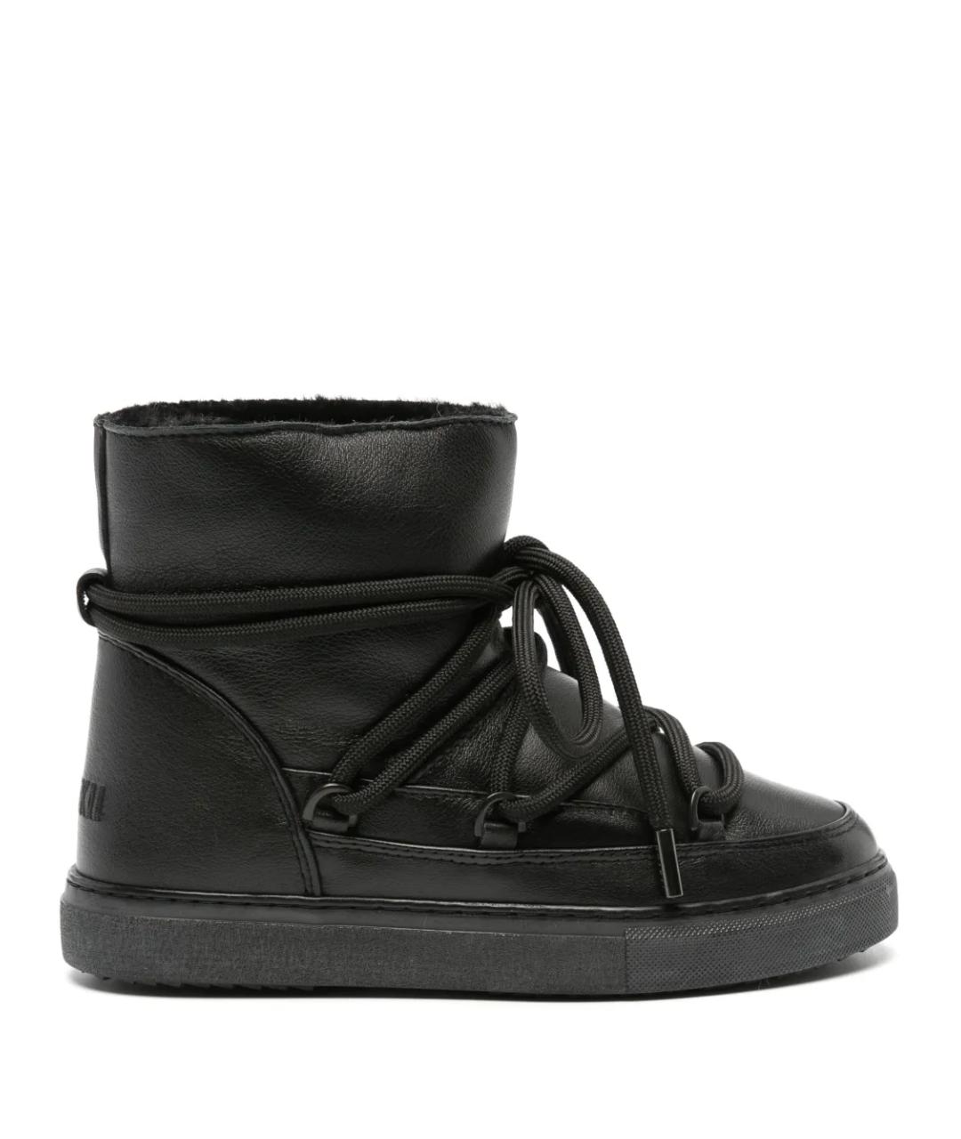 INUIKII Черные кожаные ботинки, фото 1