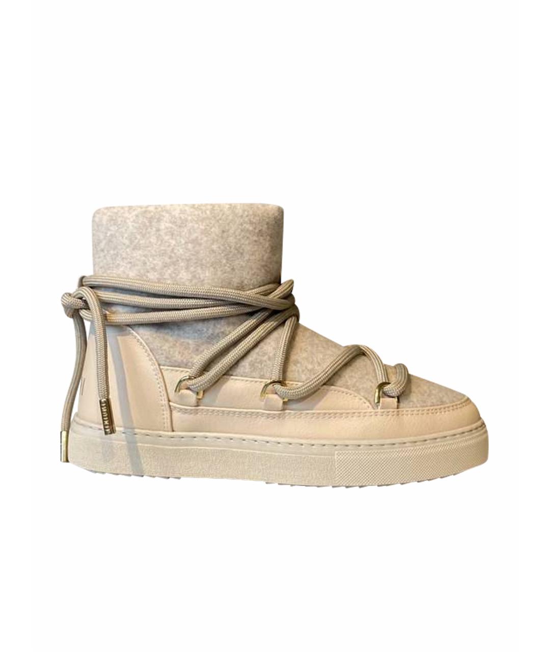 INUIKII Бежевые нубуковые ботинки, фото 1