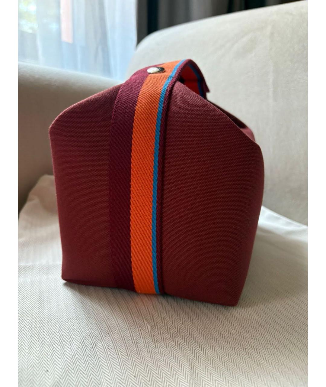 HERMES Красная тканевая косметичка, фото 3