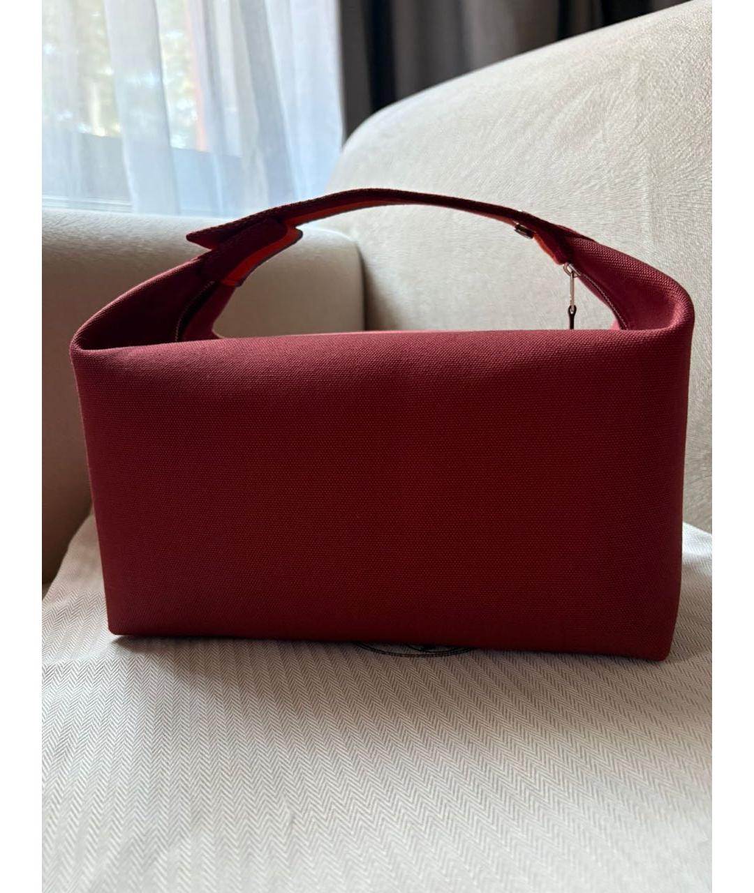 HERMES Красная тканевая косметичка, фото 2