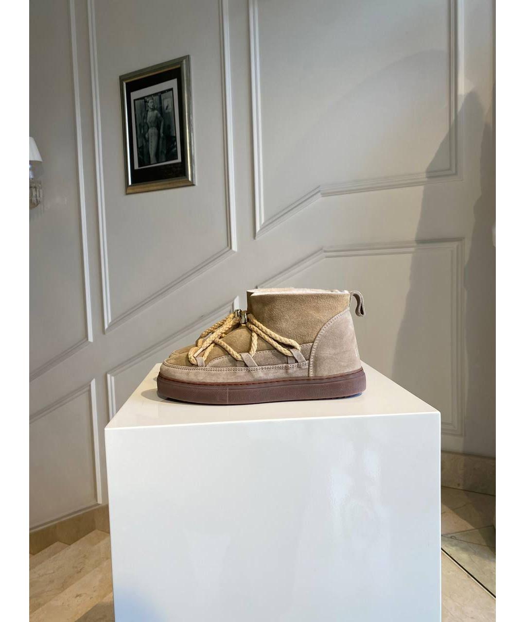 INUIKII Бежевые нубуковые ботинки, фото 3