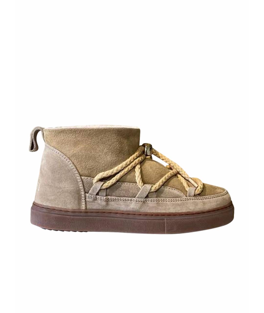 INUIKII Бежевые нубуковые ботинки, фото 1