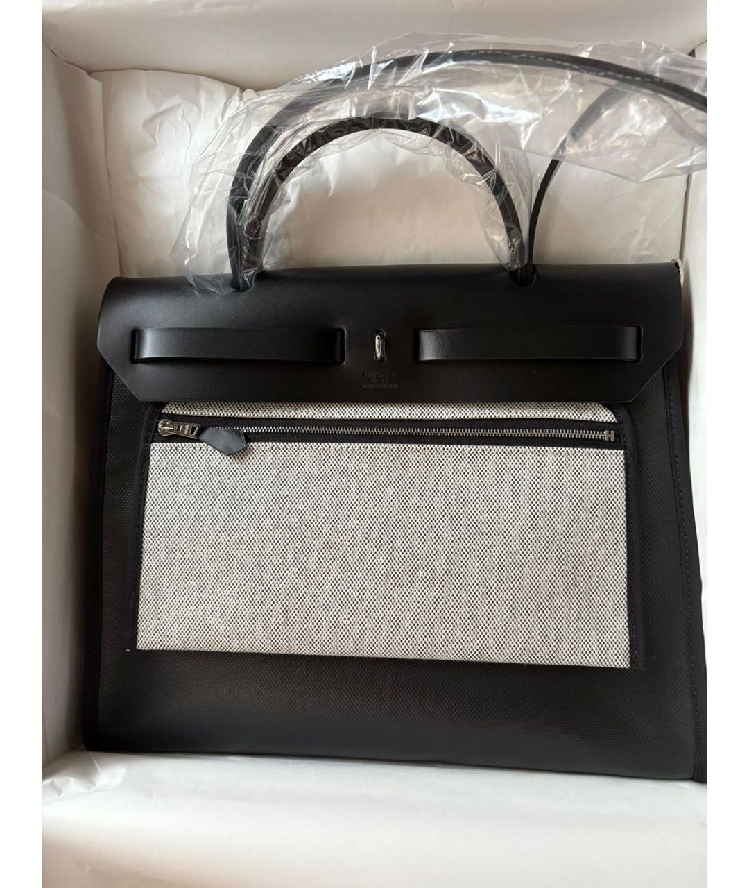 HERMES Черная тканевая сумка через плечо, фото 2