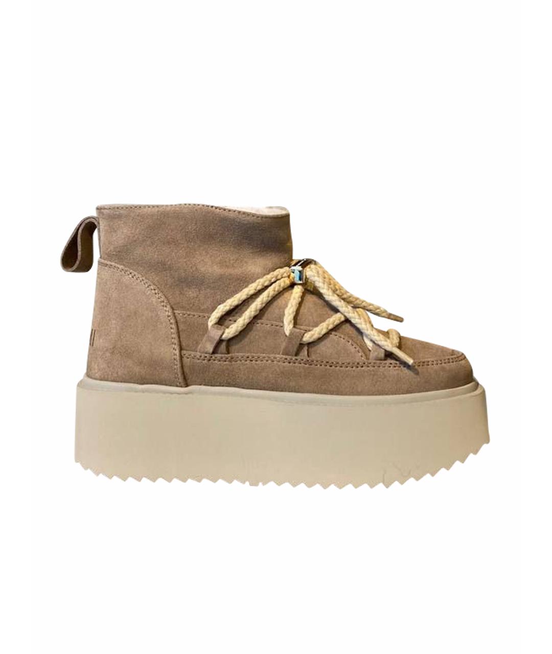 INUIKII Коричневые нубуковые ботинки, фото 1