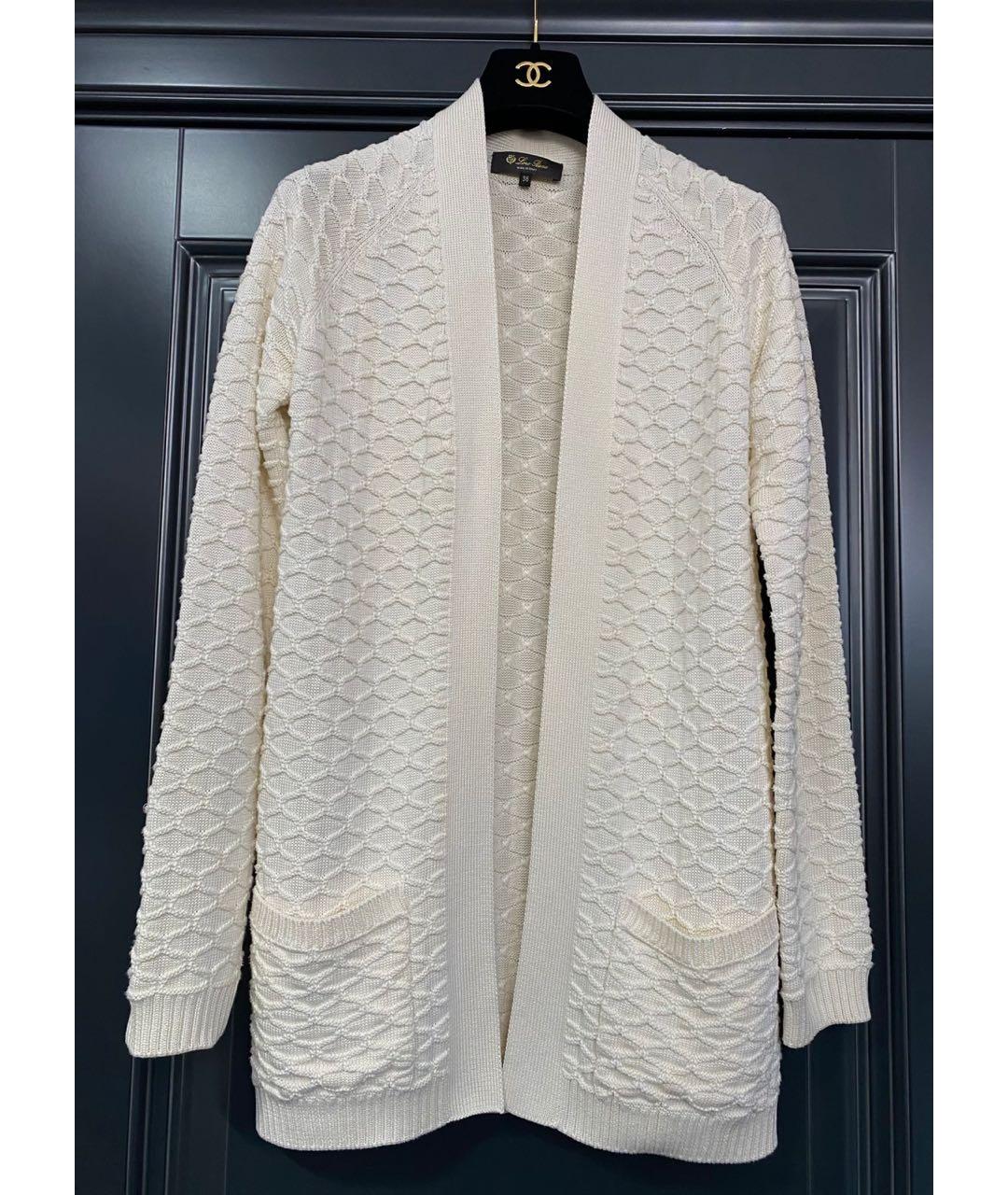 LORO PIANA Белый хлопковый кардиган, фото 6