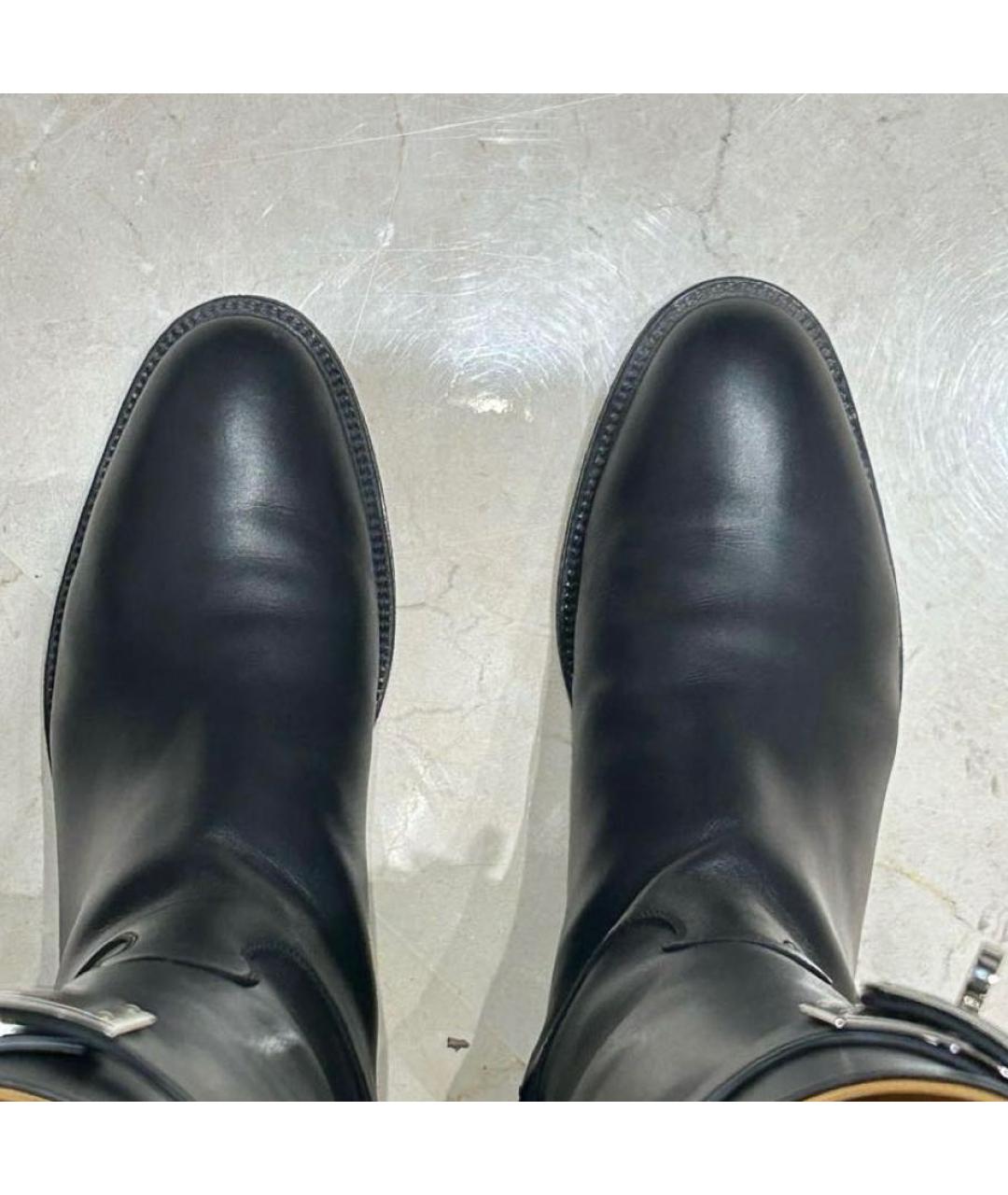 HERMES Черные кожаные сапоги, фото 4