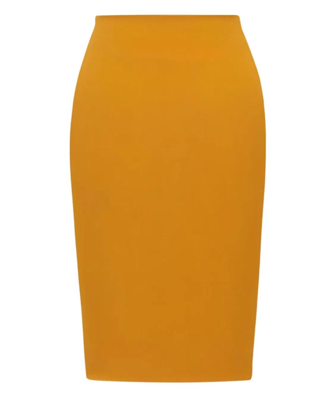 SAINT LAURENT Оранжевая вискозная юбка миди, фото 1