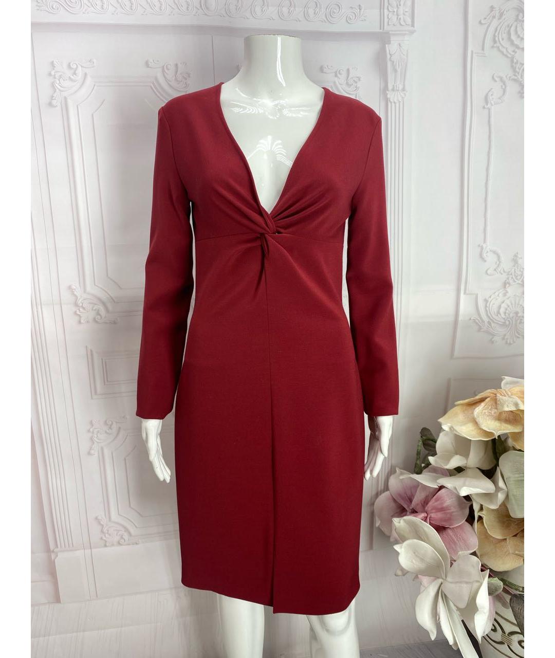 JO NO FUI Бордовое полиэстеровое повседневное платье, фото 8