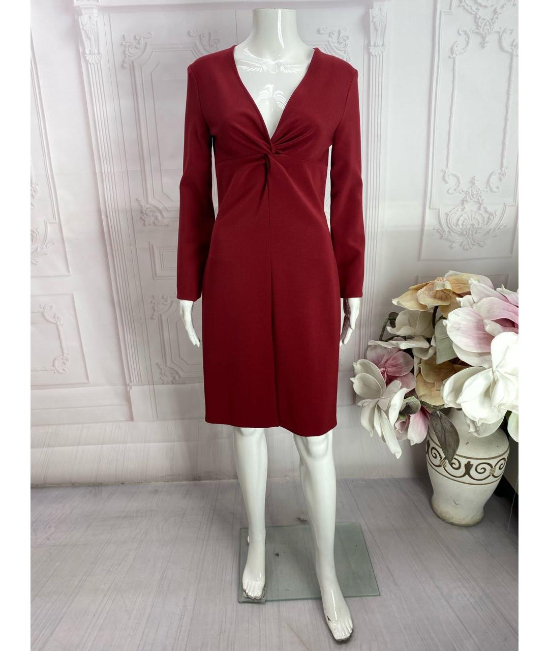 JO NO FUI Бордовое полиэстеровое повседневное платье, фото 5