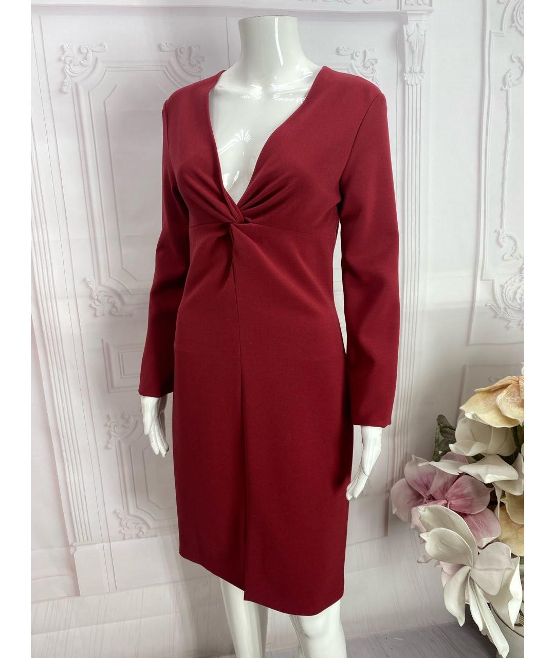 JO NO FUI Бордовое полиэстеровое повседневное платье, фото 7