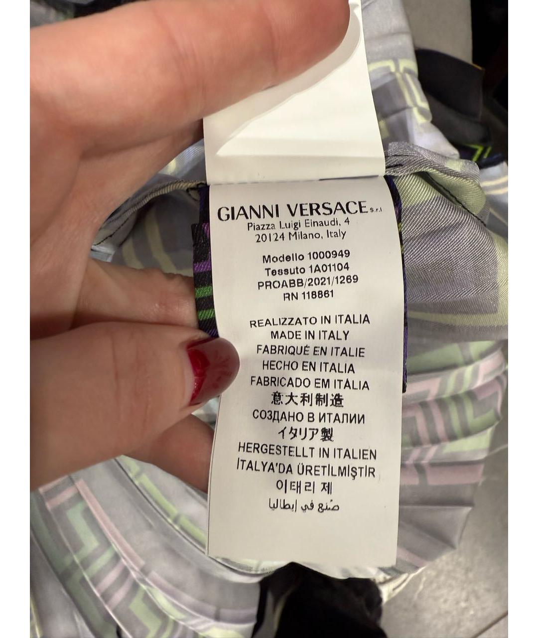 VERSACE Мульти шелковая юбка миди, фото 6