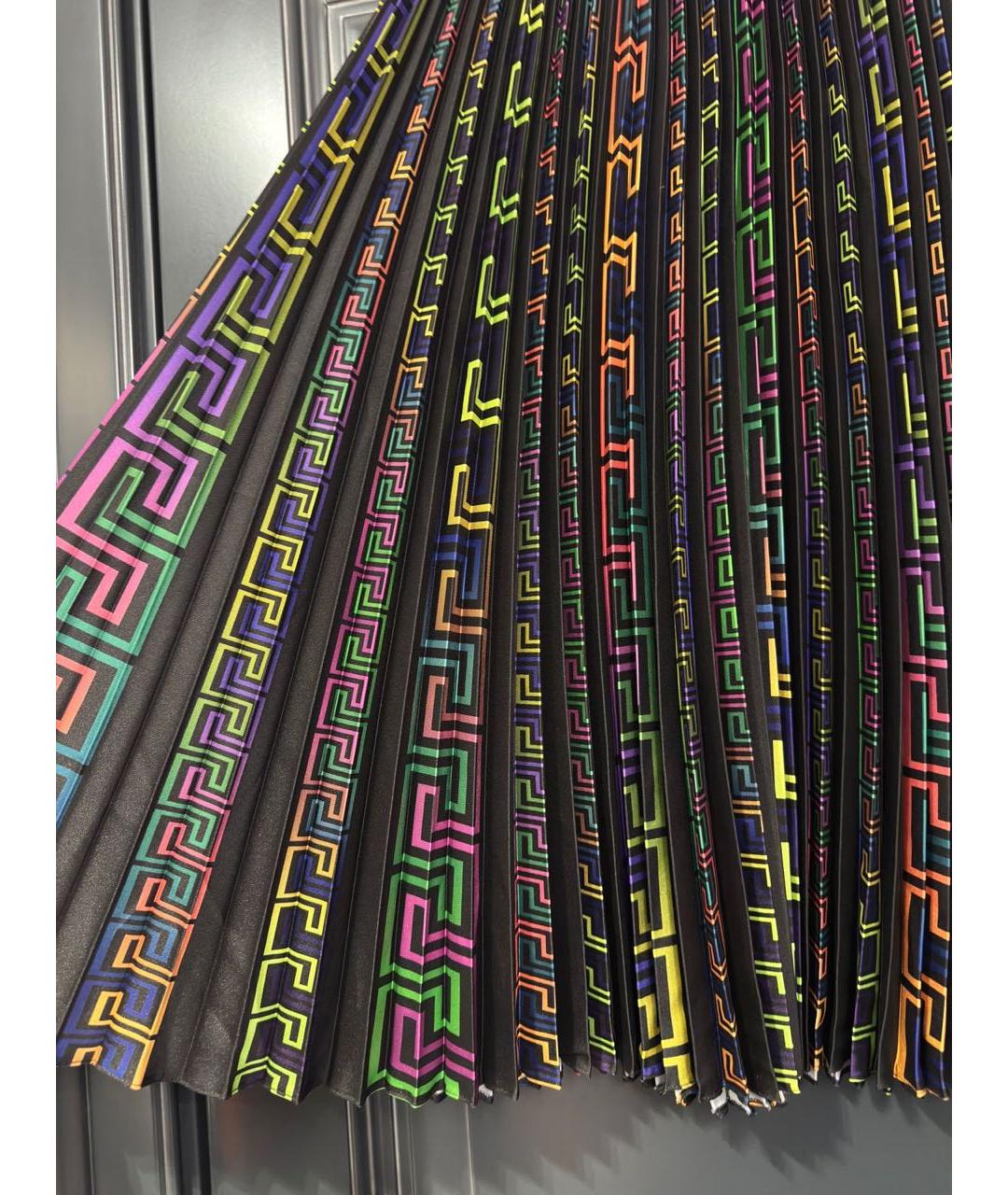 VERSACE Мульти шелковая юбка миди, фото 2