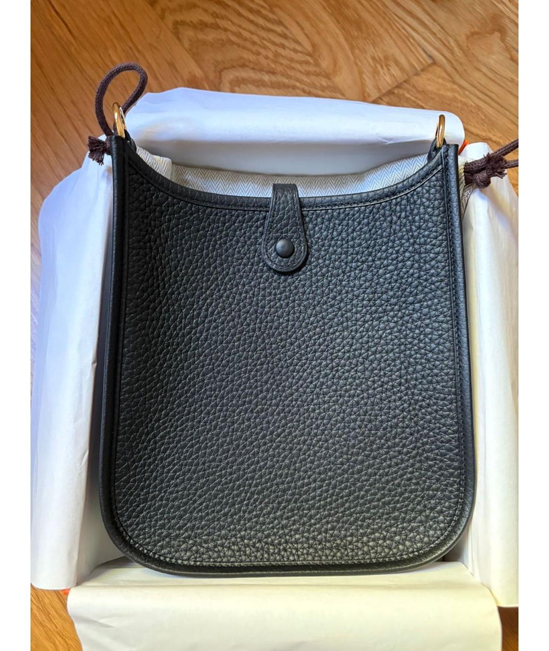 HERMES Черная кожаная сумка через плечо, фото 2