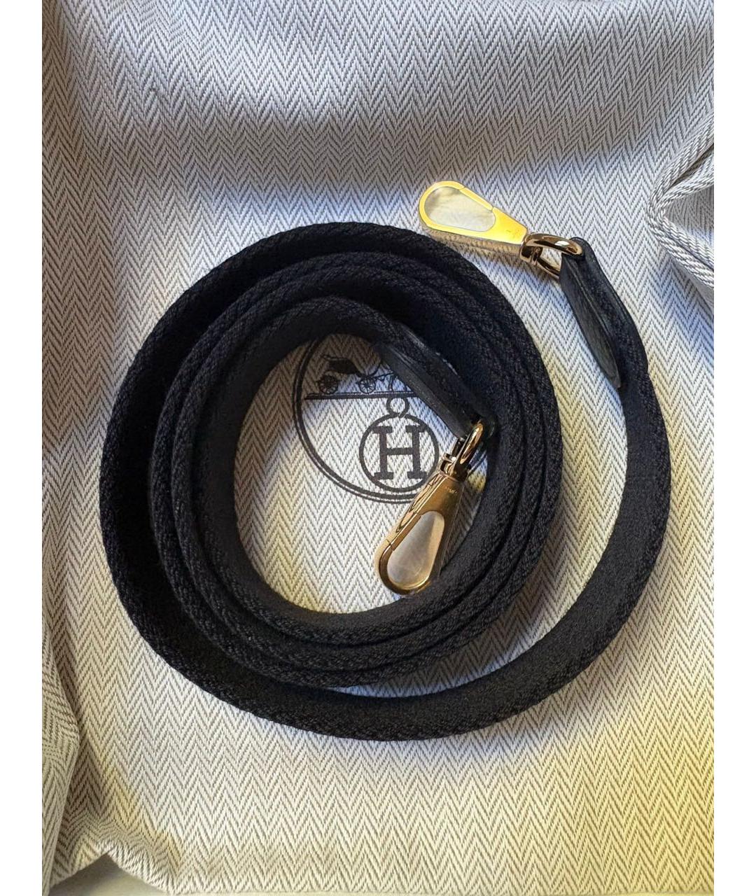 HERMES Черная кожаная сумка через плечо, фото 3