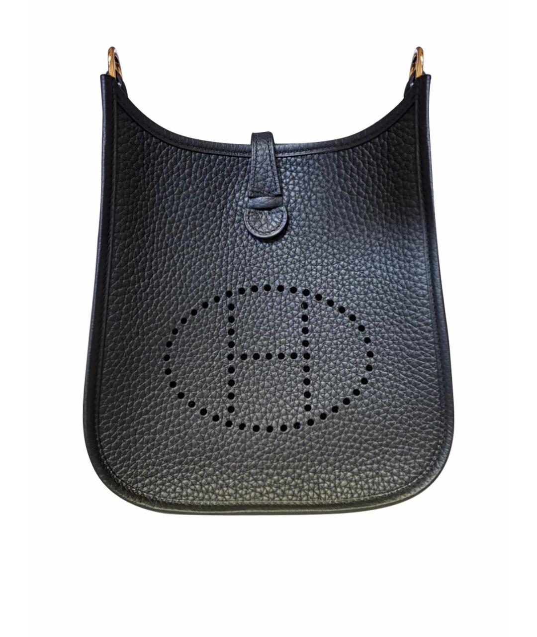 HERMES Черная кожаная сумка через плечо, фото 1