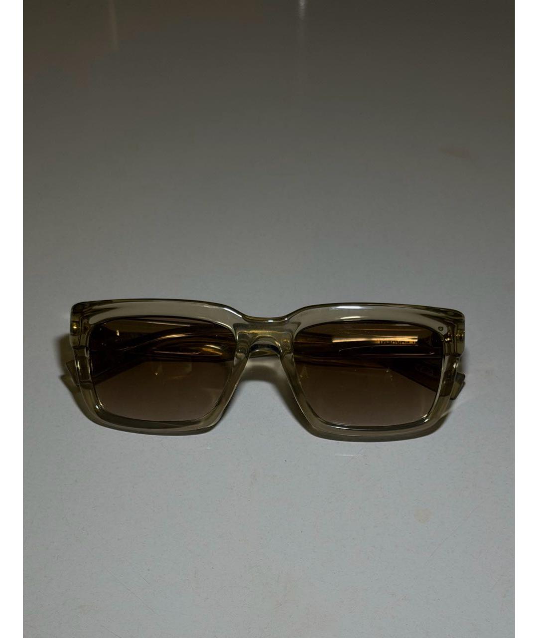 SAINT LAURENT Бежевые пластиковые солнцезащитные очки, фото 6