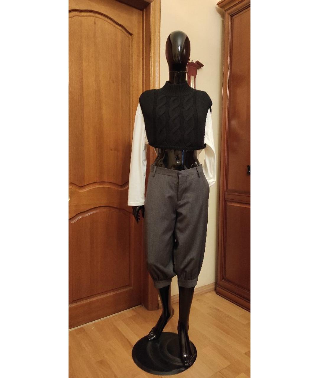 DSQUARED2 Серые шерстяные капри, фото 7