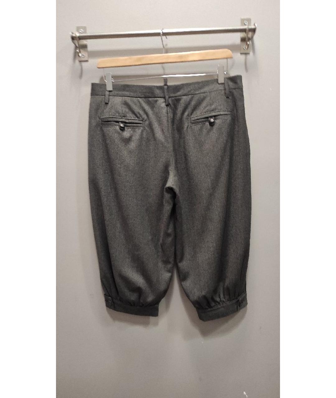 DSQUARED2 Серые шерстяные капри, фото 4