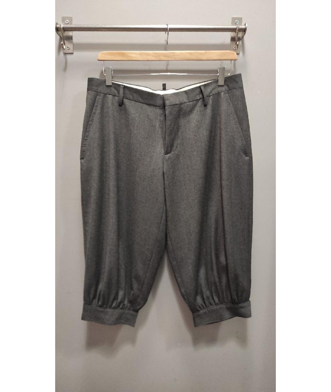 DSQUARED2 Серые шерстяные капри, фото 9