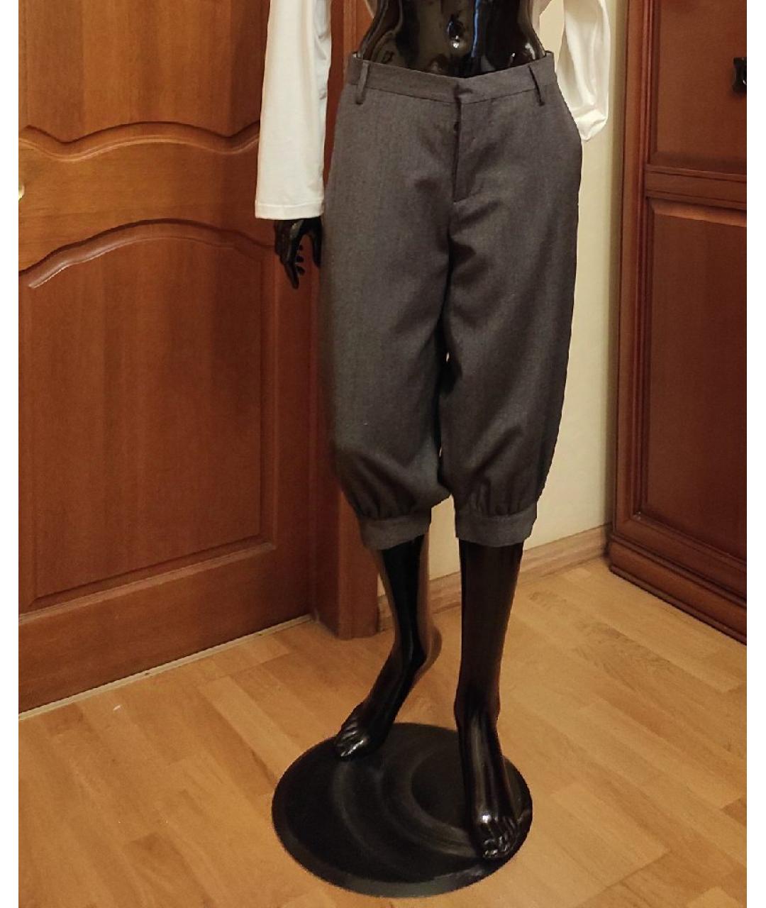 DSQUARED2 Серые шерстяные капри, фото 2