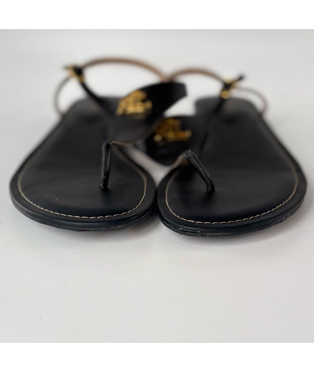 RALPH LAUREN Черные кожаные сандалии, фото 3