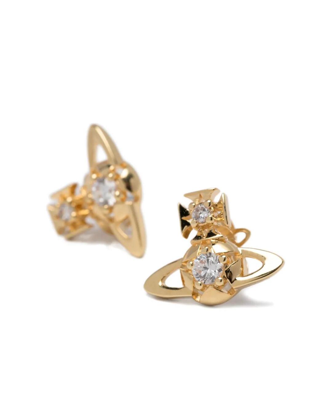 VIVIENNE WESTWOOD Золотые латунные серьги, фото 2