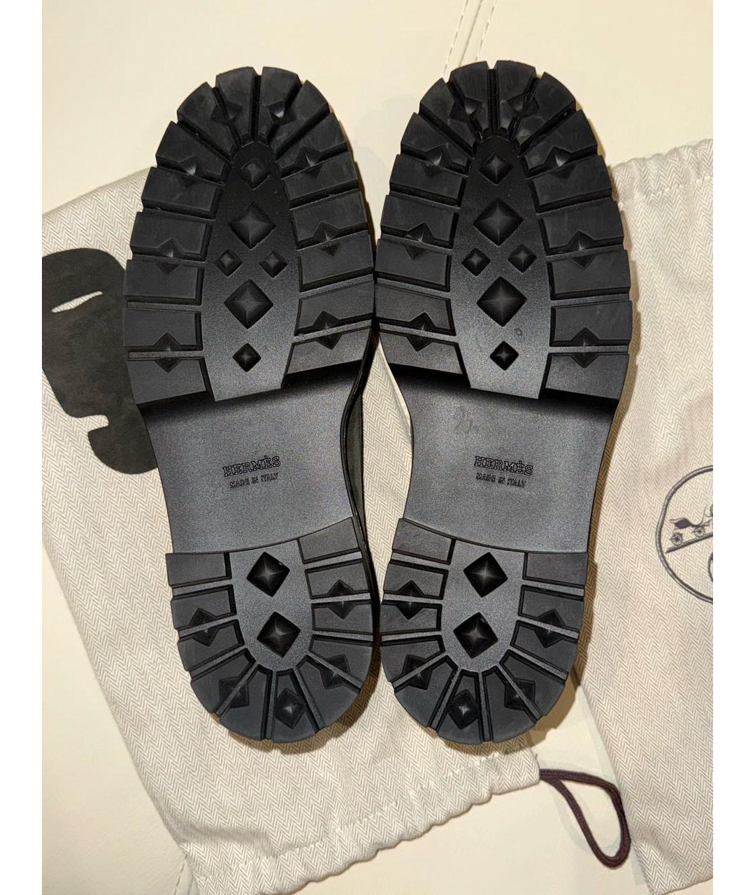 HERMES Хаки замшевые лоферы, фото 5