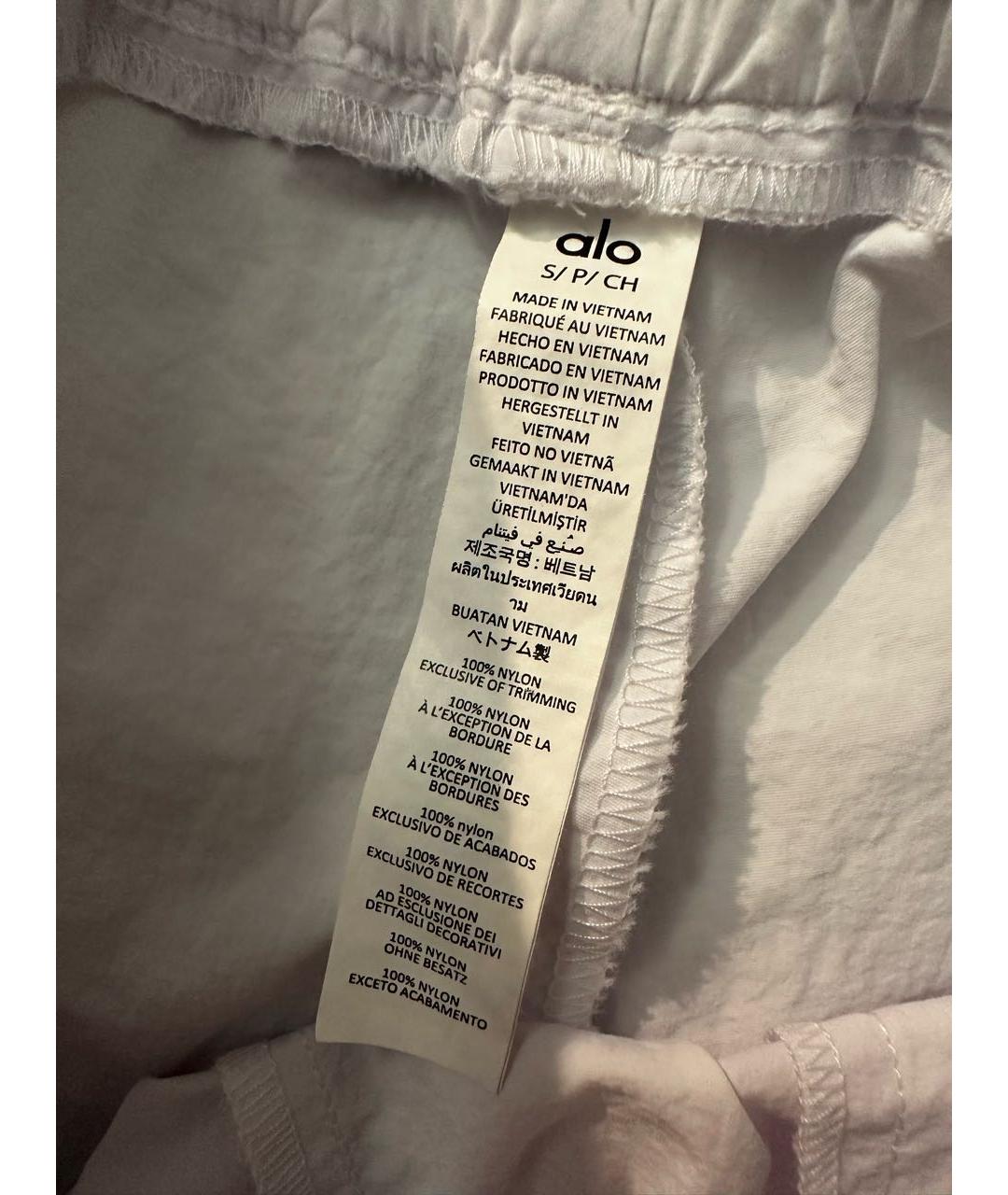 ALO YOGA Белые полиэстеровые шорты, фото 3