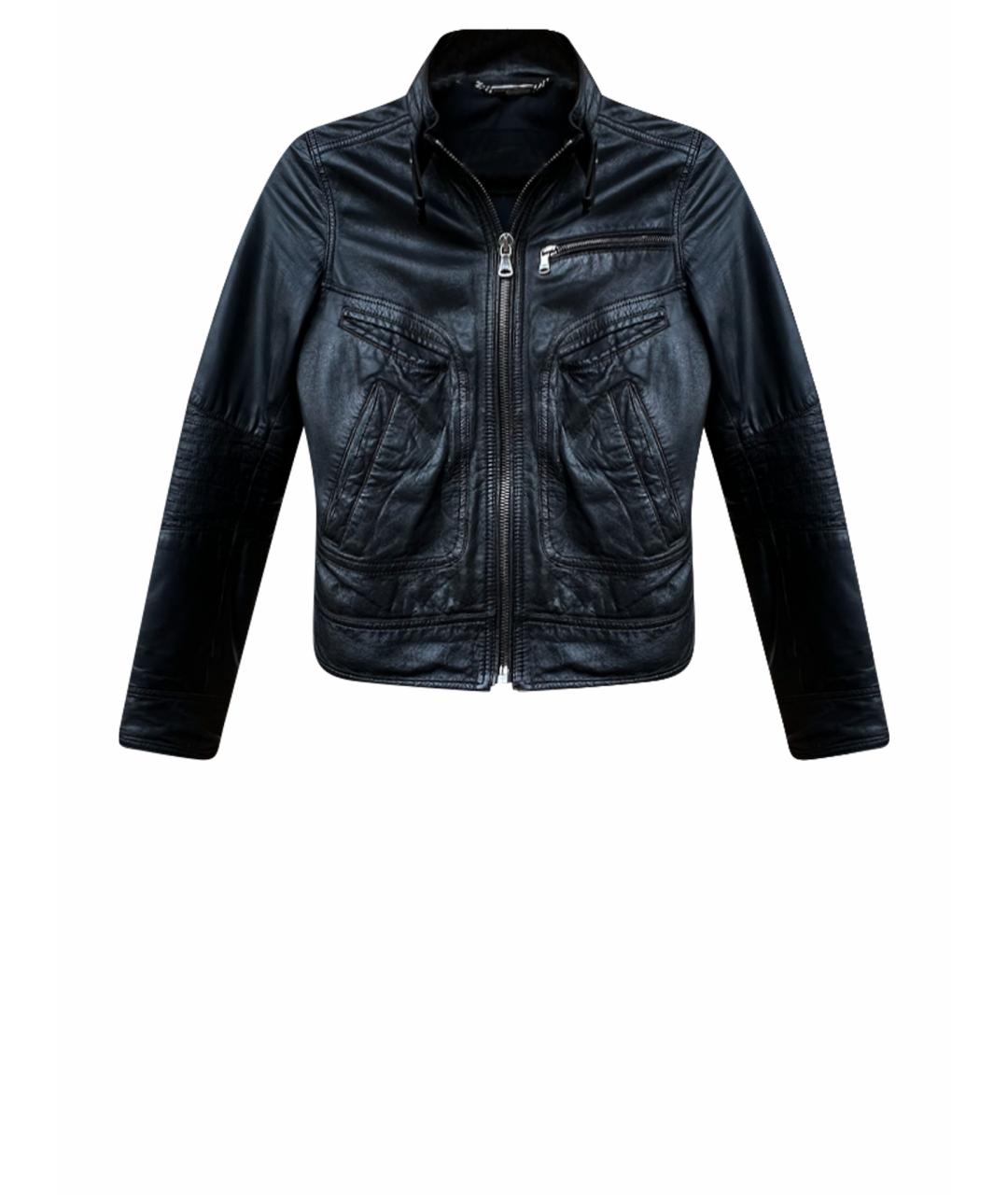 DOLCE&GABBANA Черная кожаная куртка, фото 1