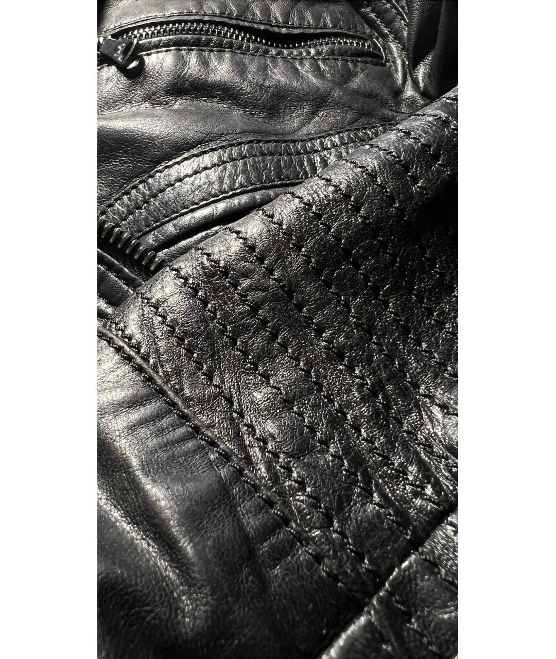 DOLCE&GABBANA Черная кожаная куртка, фото 4