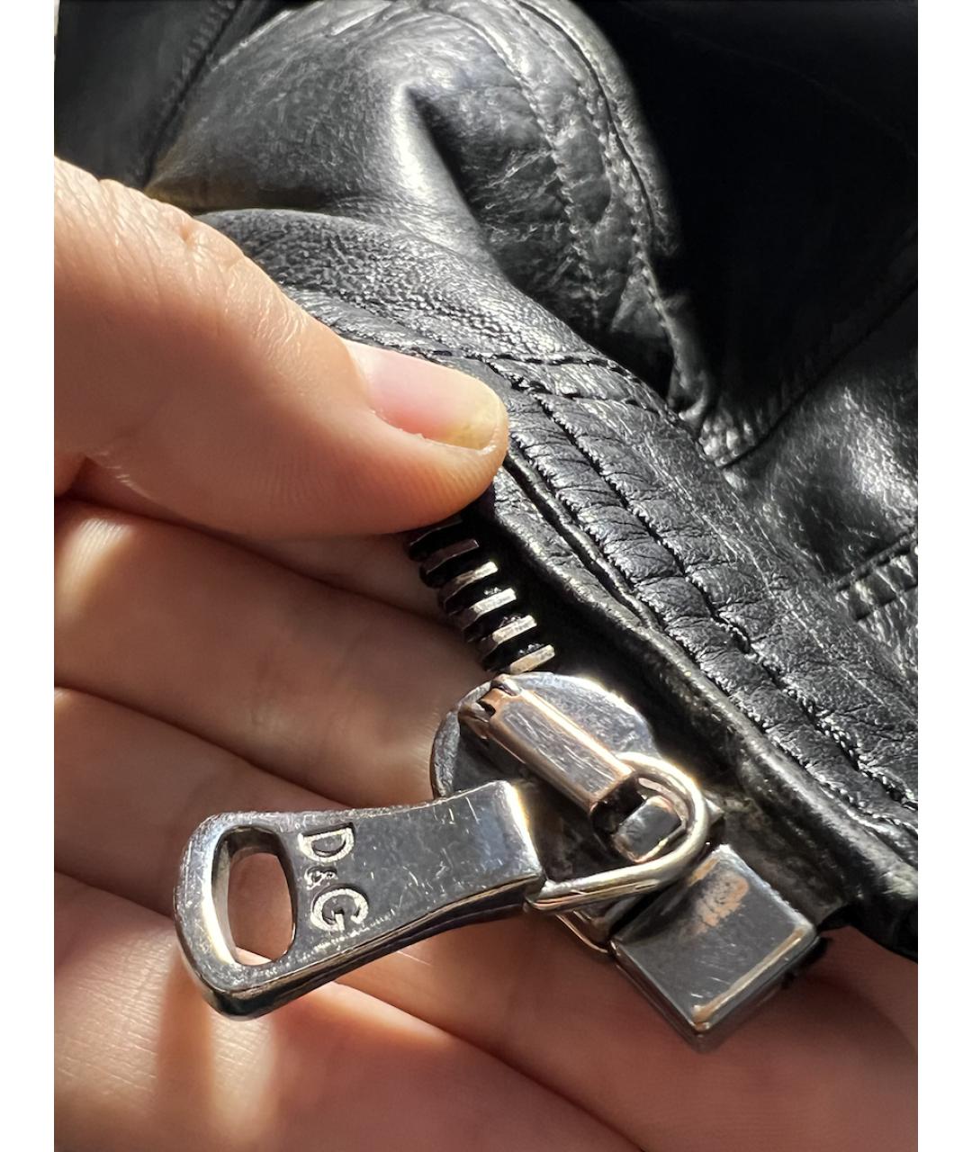 DOLCE&GABBANA Черная кожаная куртка, фото 6