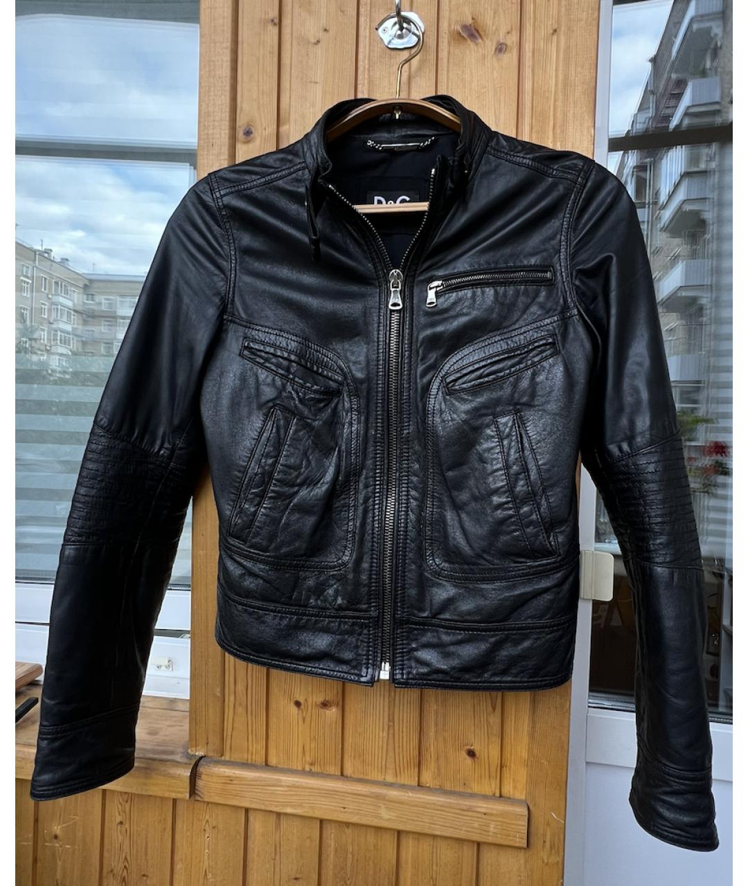 DOLCE&GABBANA Черная кожаная куртка, фото 7