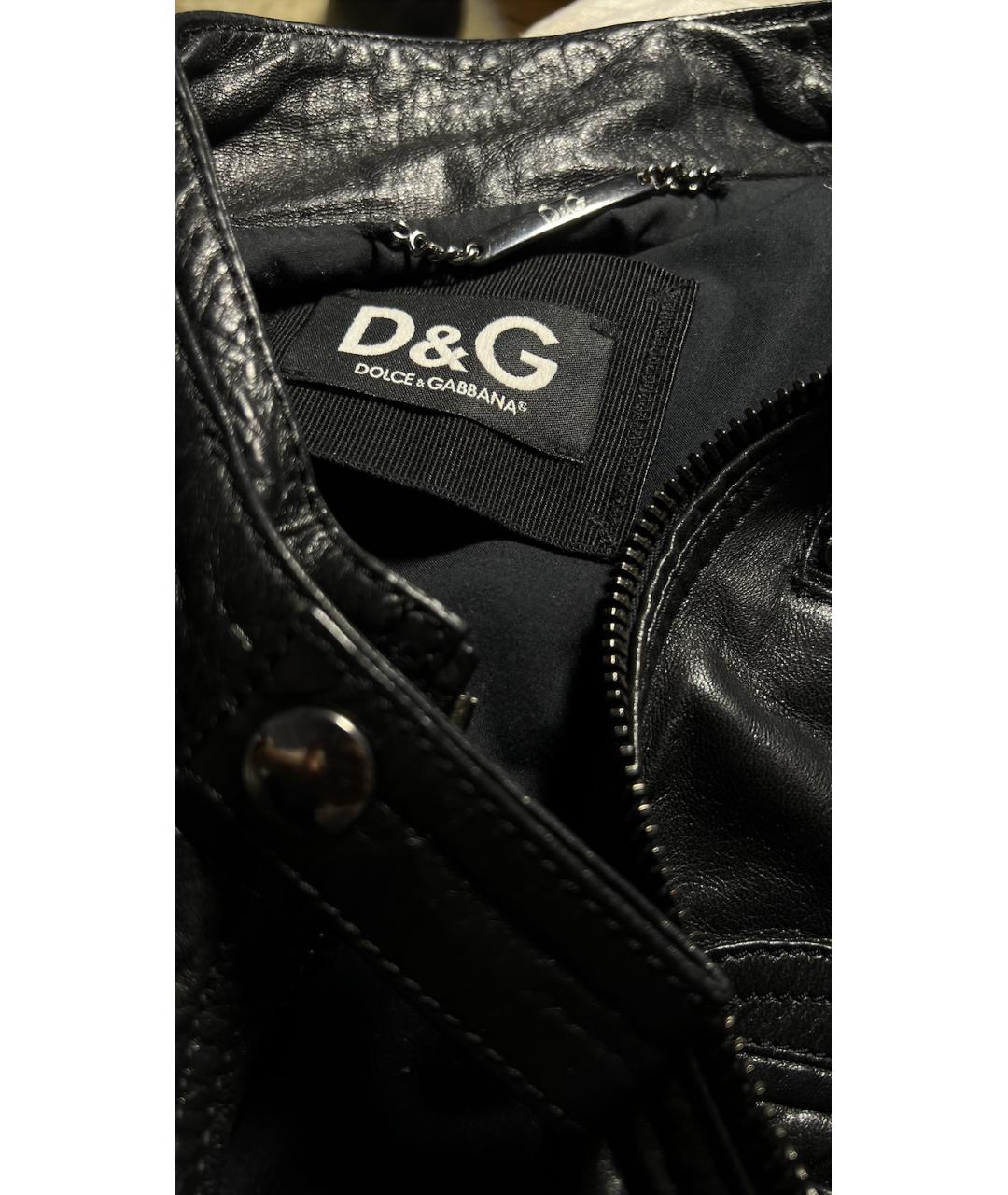 DOLCE&GABBANA Черная кожаная куртка, фото 3