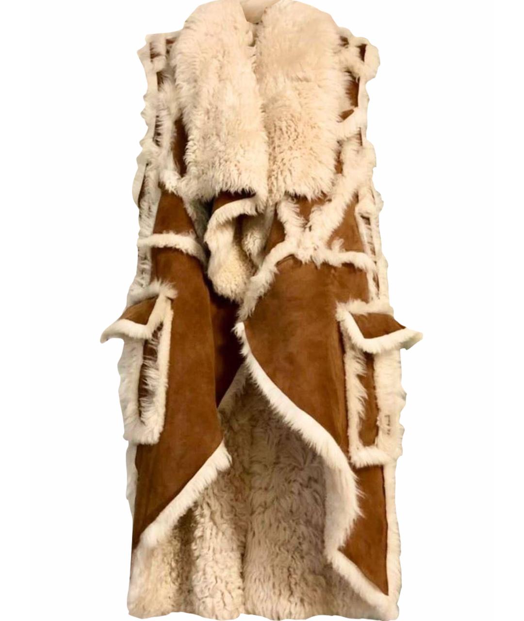 BALMAIN Коричневый замшевый жилет, фото 1