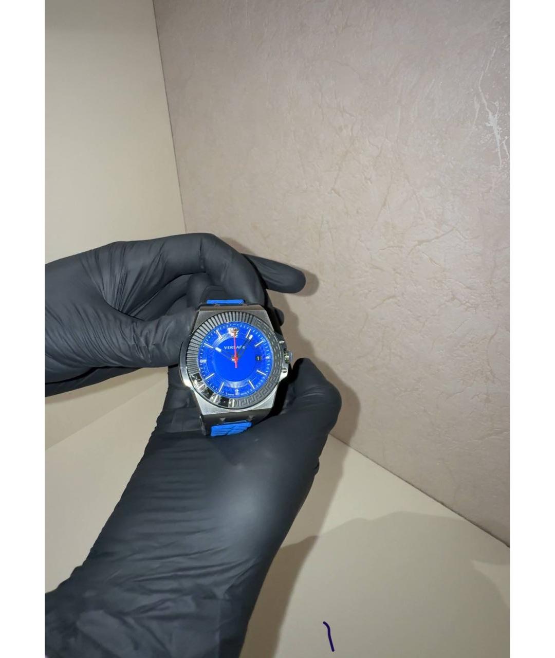 VERSACE Синие стальные часы, фото 5