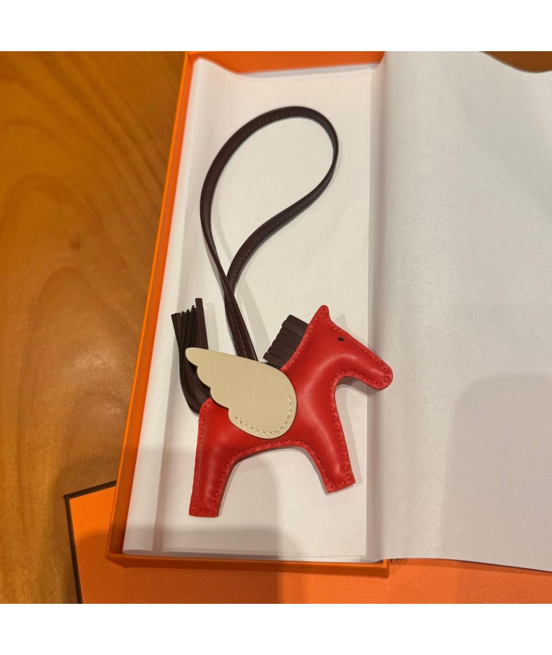 HERMES Оранжевый брелок, фото 2