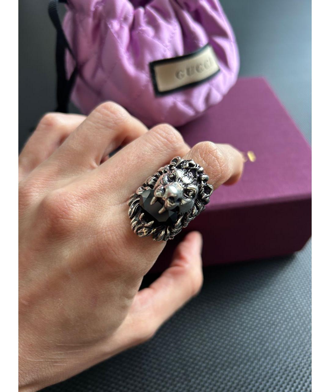 GUCCI Серебряное металлическое кольцо, фото 6