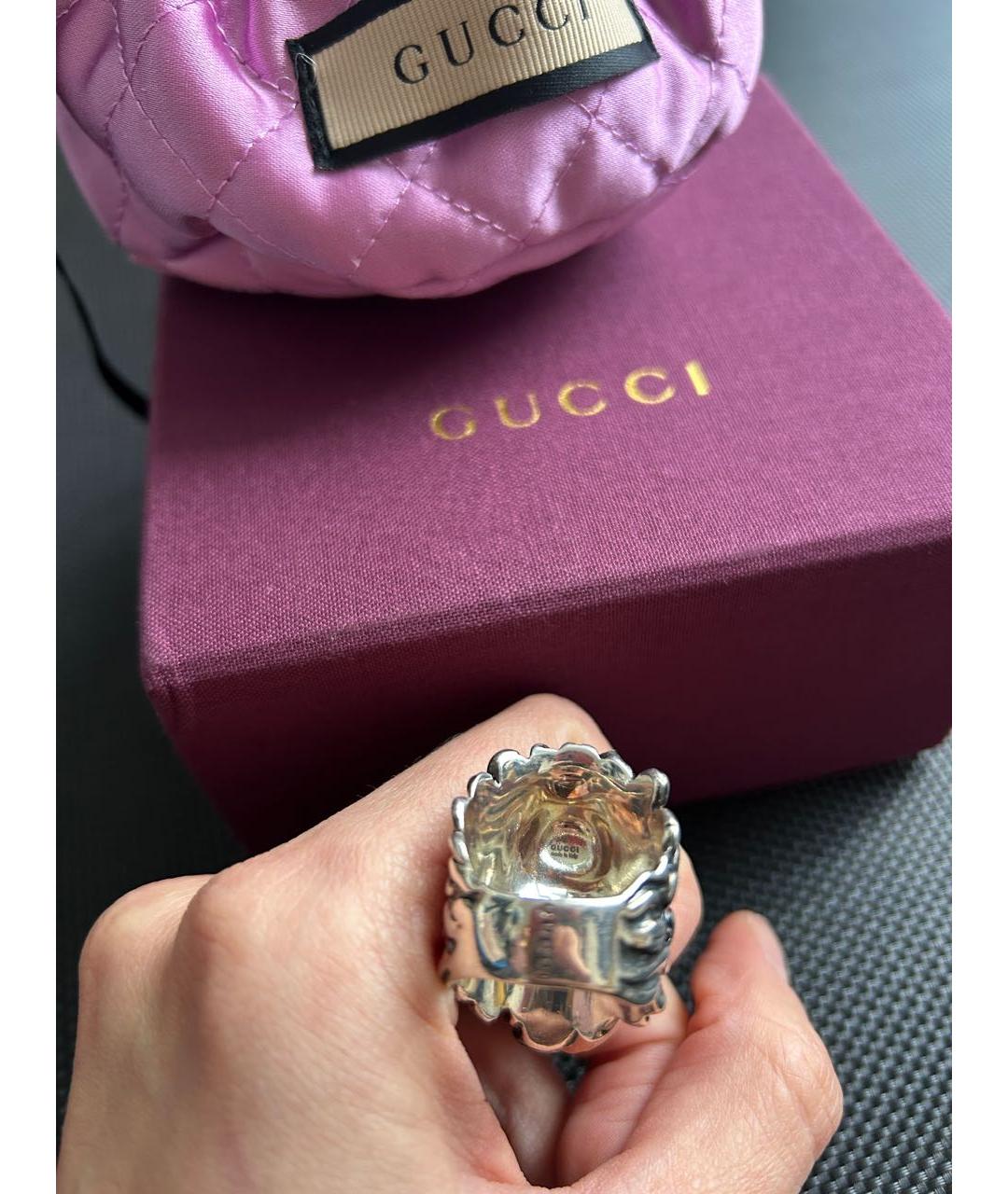 GUCCI Серебряное металлическое кольцо, фото 5