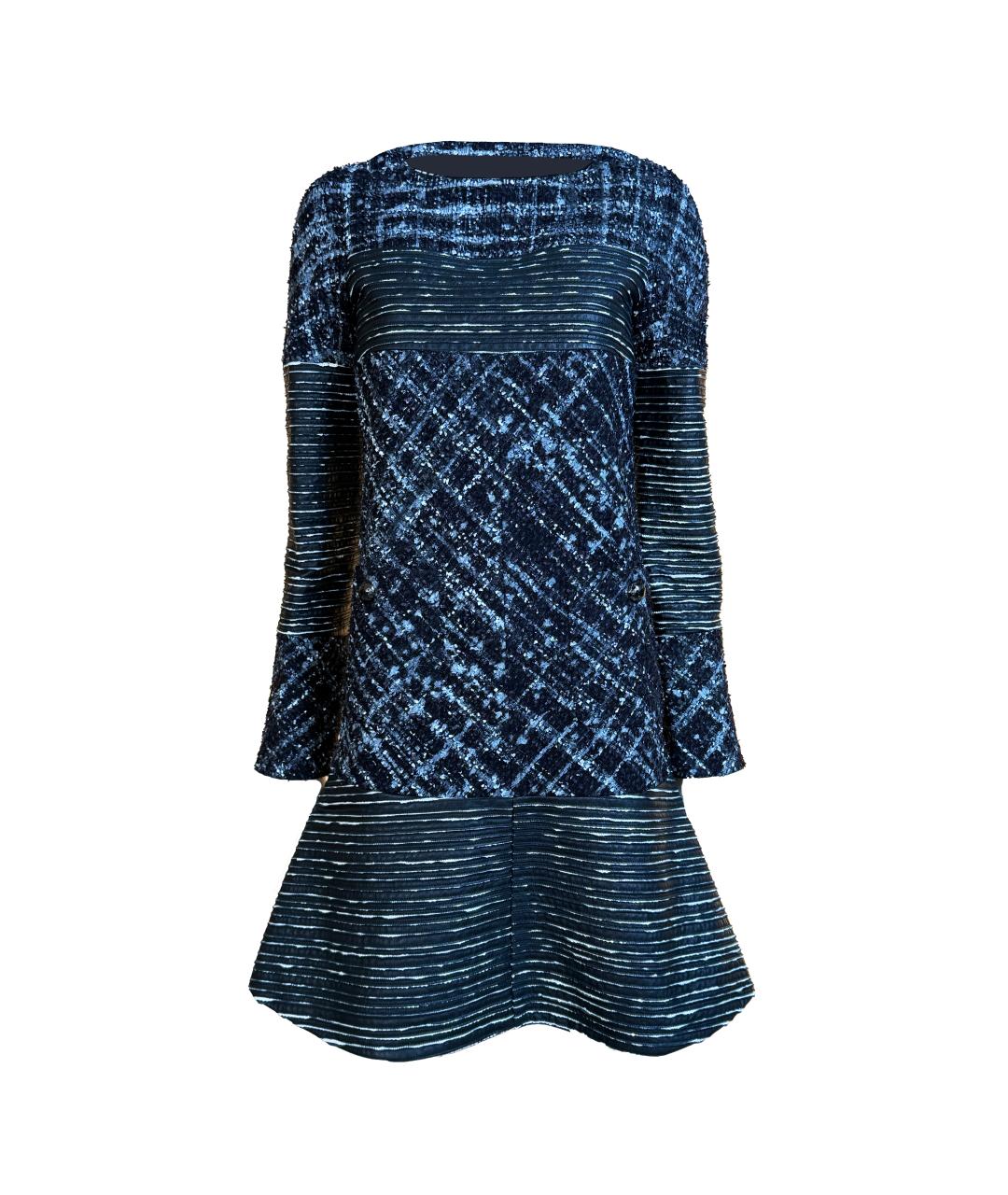 CHANEL Черное твидовое коктейльное платье, фото 1