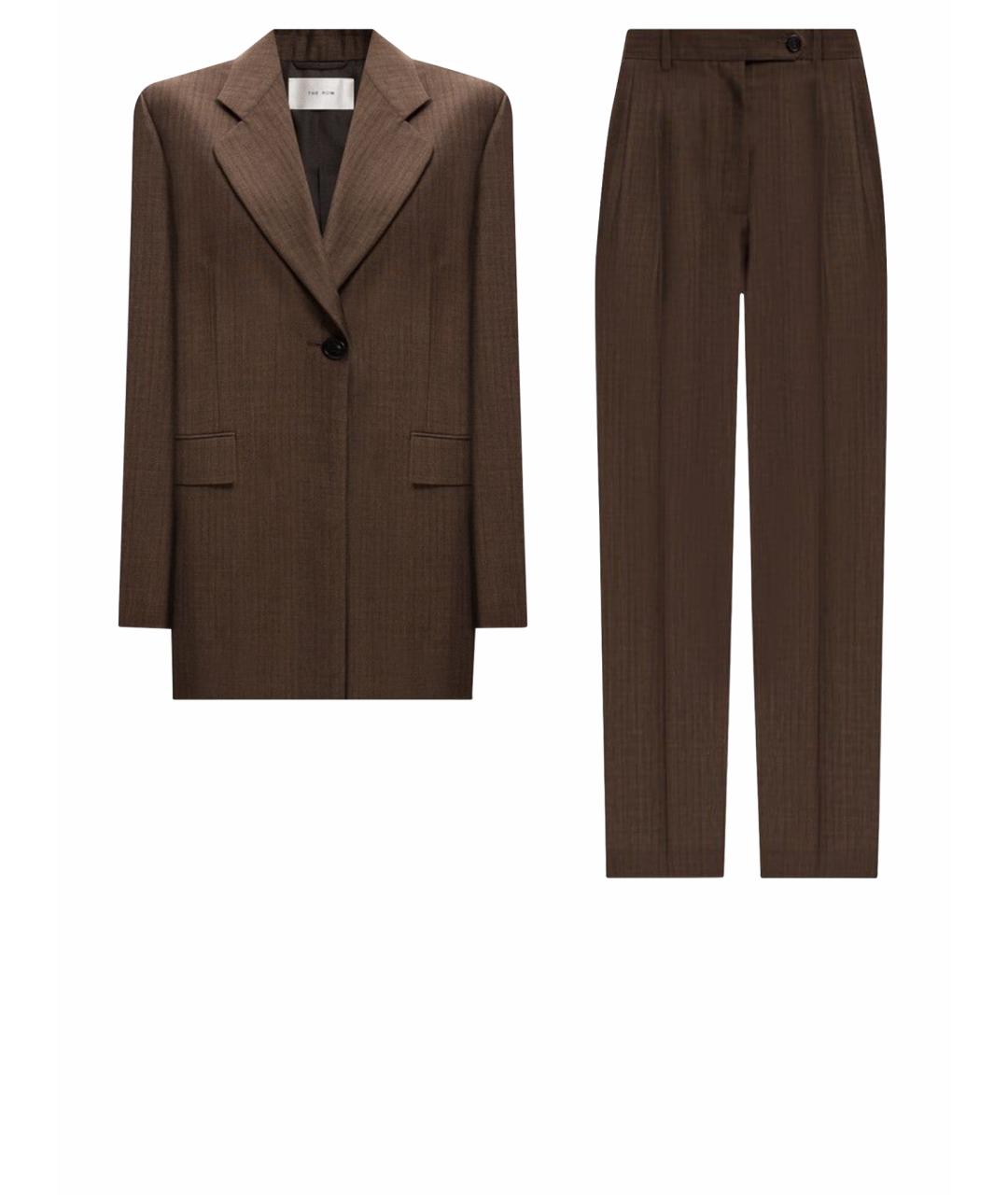 THE ROW Коричневый шерстяной костюм с брюками, фото 1