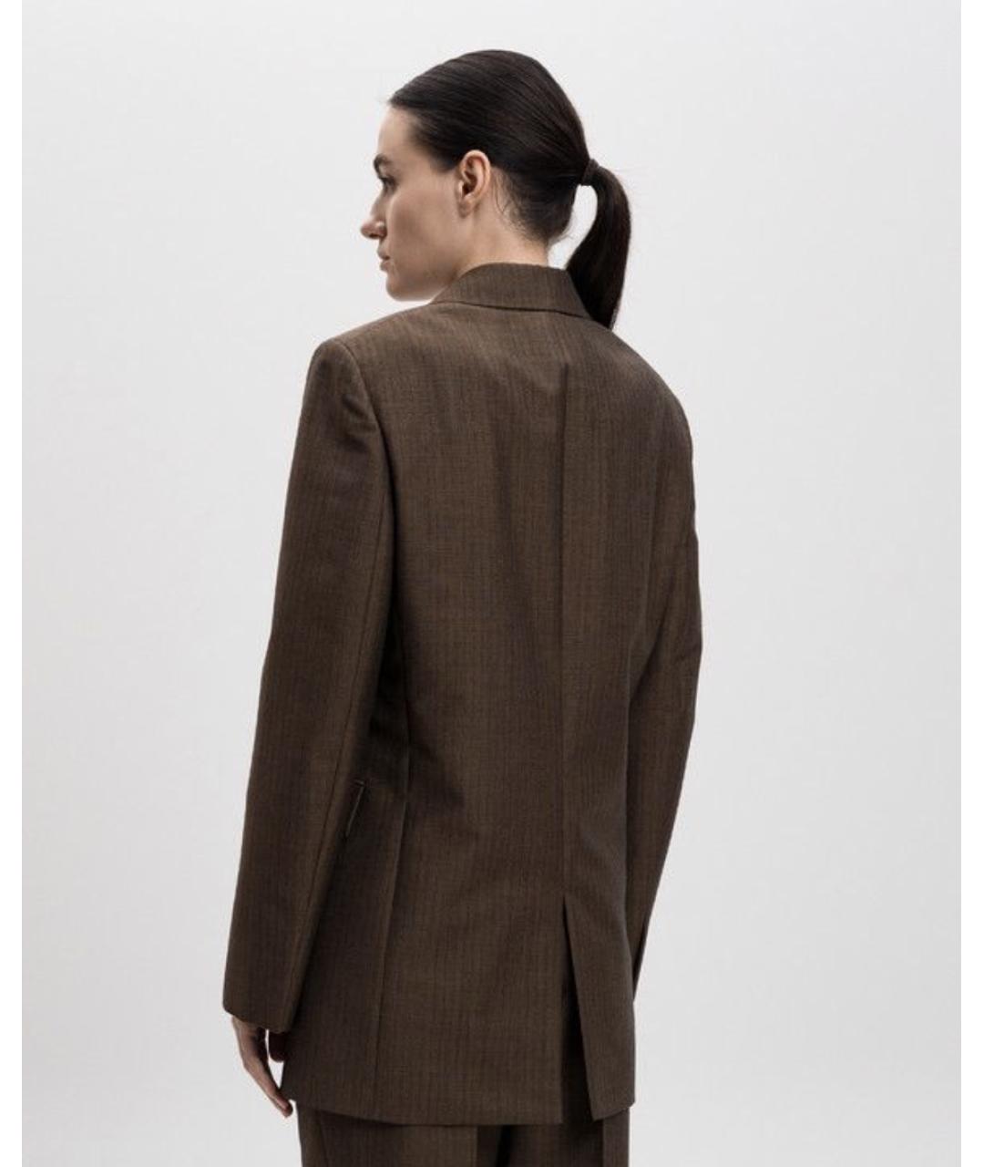THE ROW Коричневый шерстяной костюм с брюками, фото 4